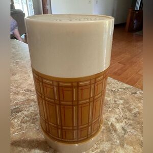 Vintage 80s Thermos Aladdin's Wide Mouth Butterscotch Tartan Plaid